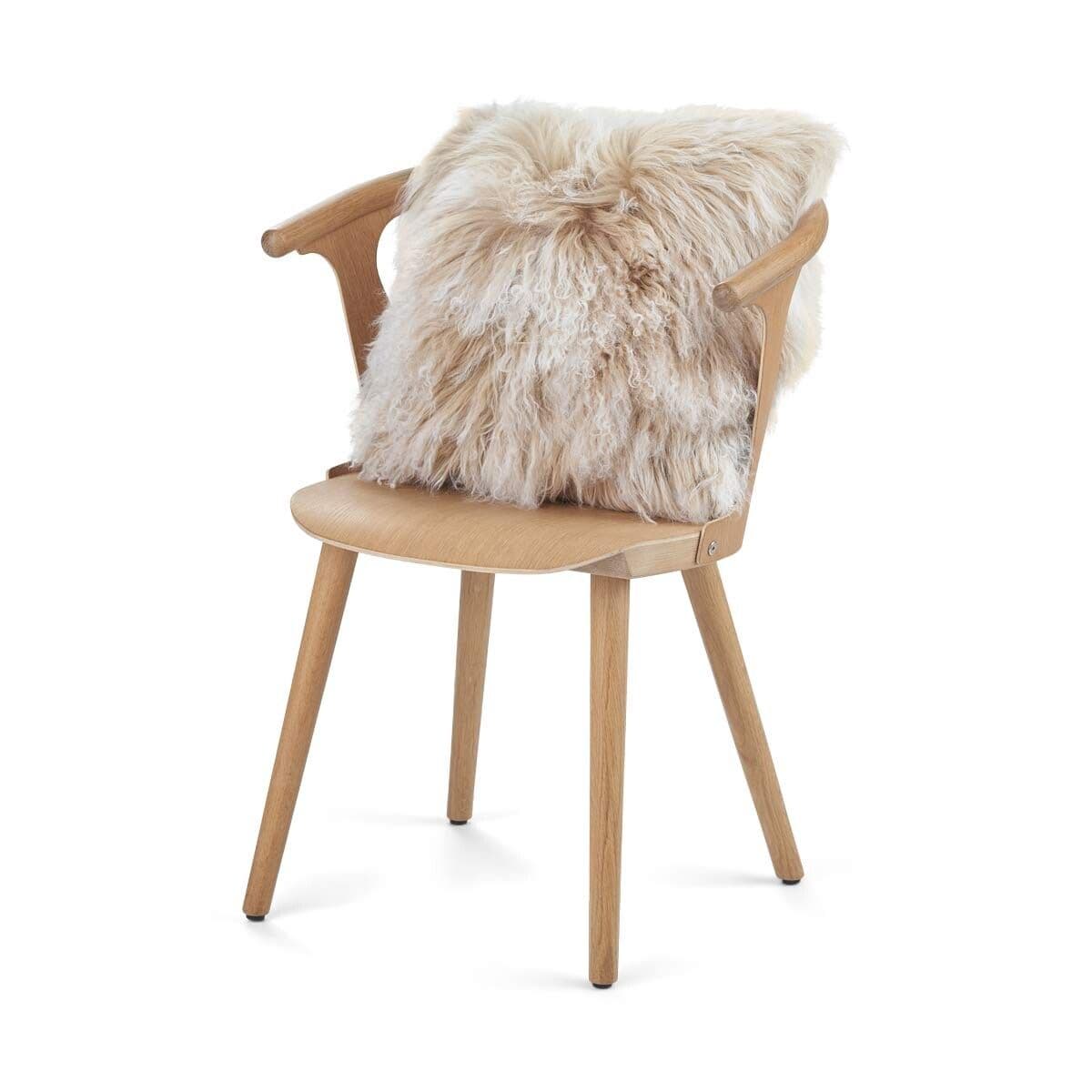 NORDIC SHEEP Fårskinnskudde | Sand | Lång lockig lugg | 45x45 cm