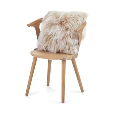 NORDIC SHEEP Fårskinnskudde | Sand | Lång lockig lugg | 45x45 cm