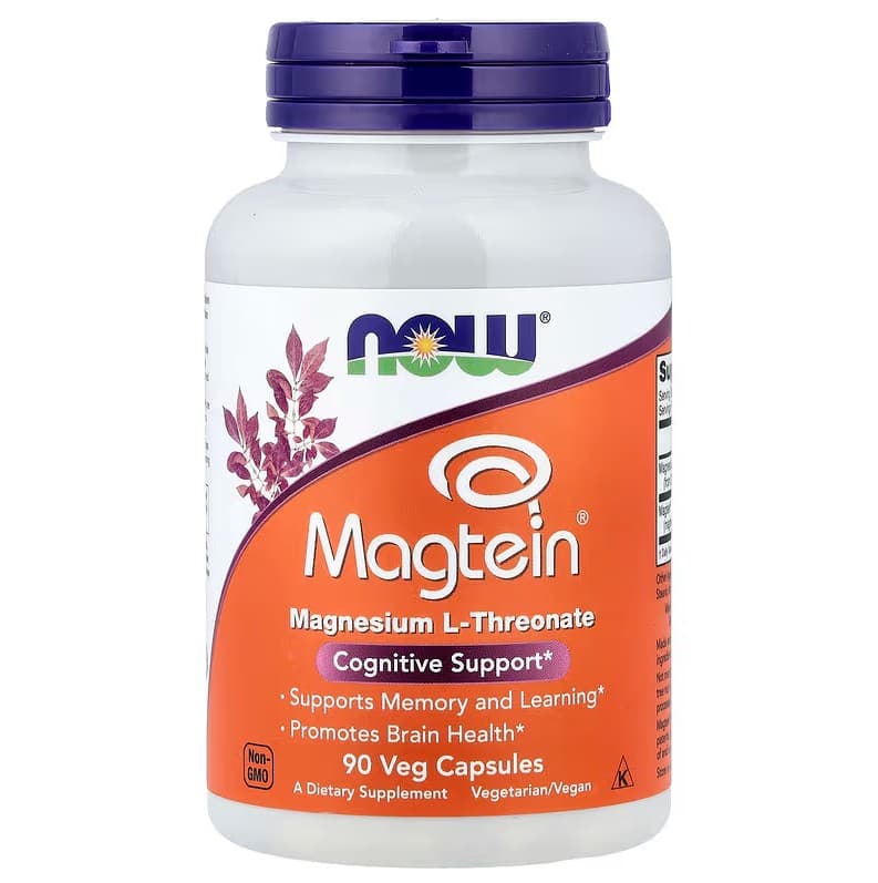 NOW Foods Magtein Magnesium L-Threonate - 90 veg. kapslar