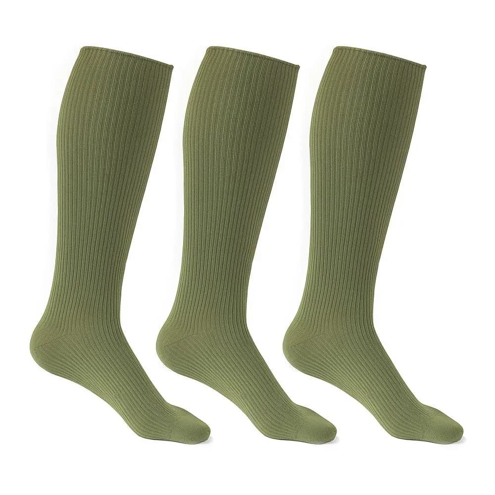Rehlex Stödstrumpor Bomull 3-Pack - Mossgrön / 36-38