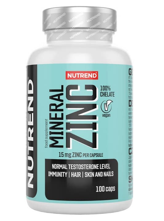 Nutrend Mineral Zinc 100% Chelate 15 mg 100 kapslar