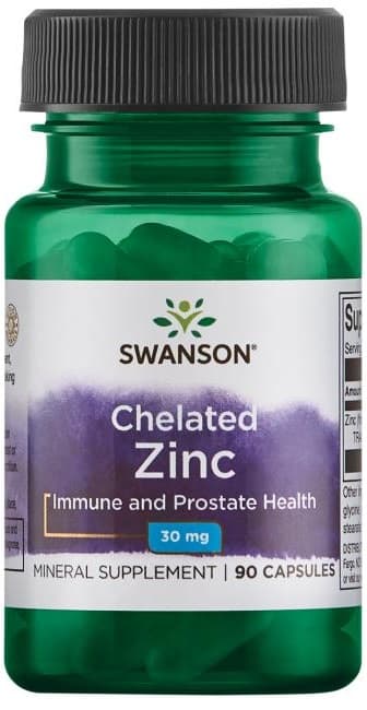 Swanson Zink i kelatform 30 mg 90 kapslar